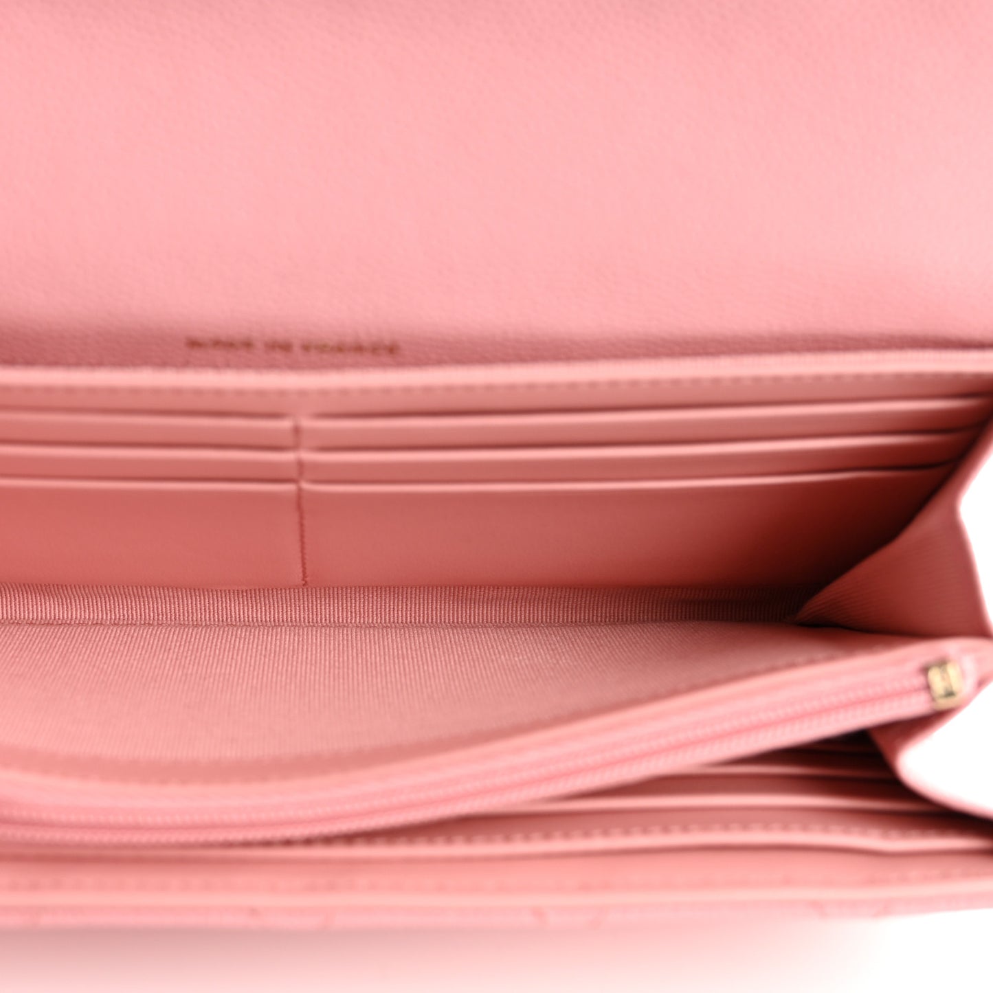 Caviar Quilted Large Gusset Flap Wallet Light Pink