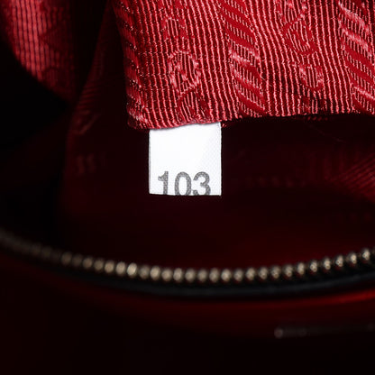 Prada Saffiano Lux Small Double Zip Tote Black Talco 9 of 10