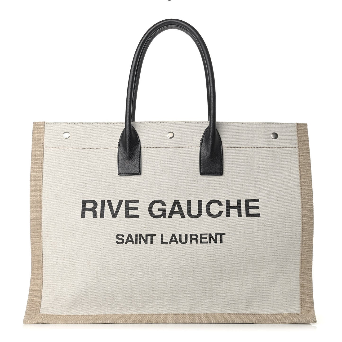 Linen Calfskin Rive Gauche Tote Optic White