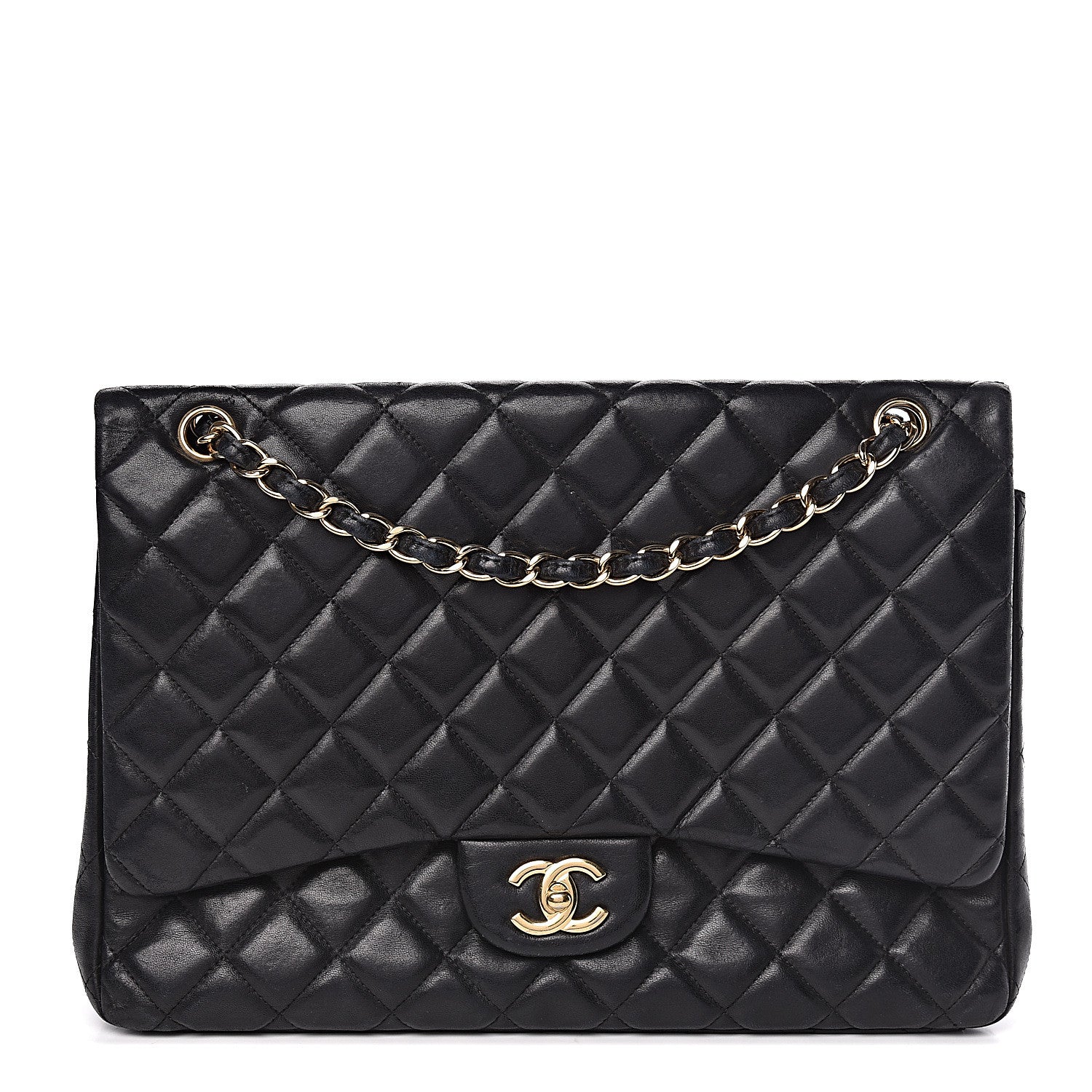 Chanel Lambskin Quilted Maxi Single Flap Black 1 of 13