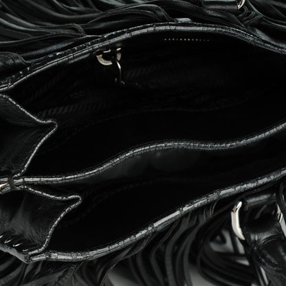 Prada Nappa Fringe Tote Nero Black 9 of 11