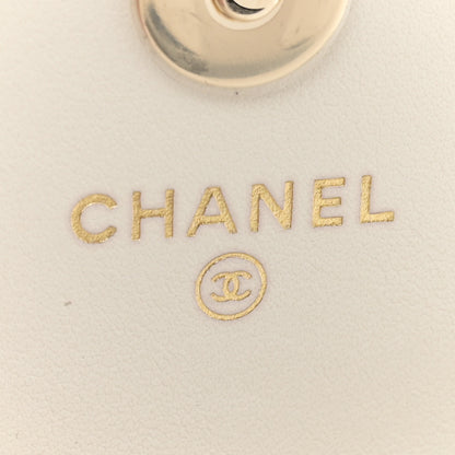 Chanel Calfskin Quilted Maxi Pearls Clutch With Chain White 6 of 14