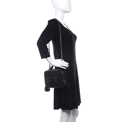 Chanel Caviar Quilted Medium CC Filigree Vanity Case Black 2 of 9