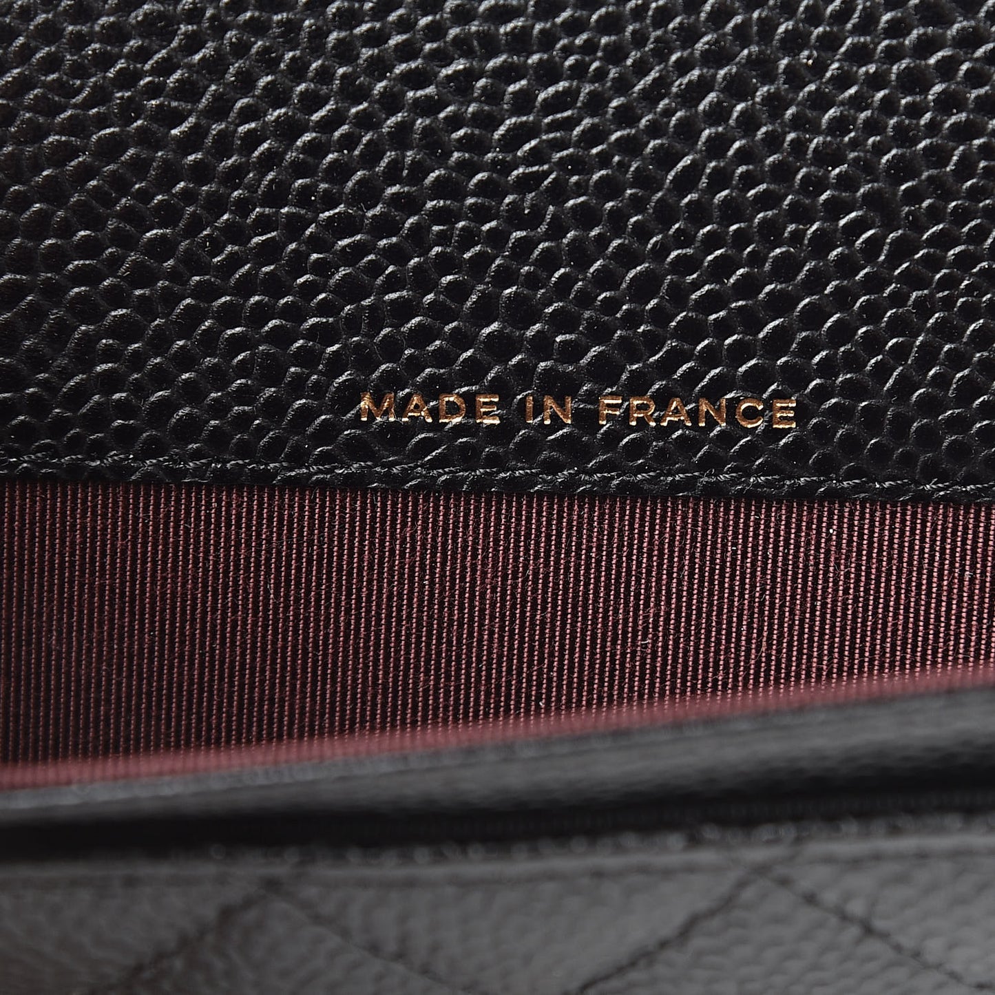 Caviar Quilted Flap Card Holder Wallet Black