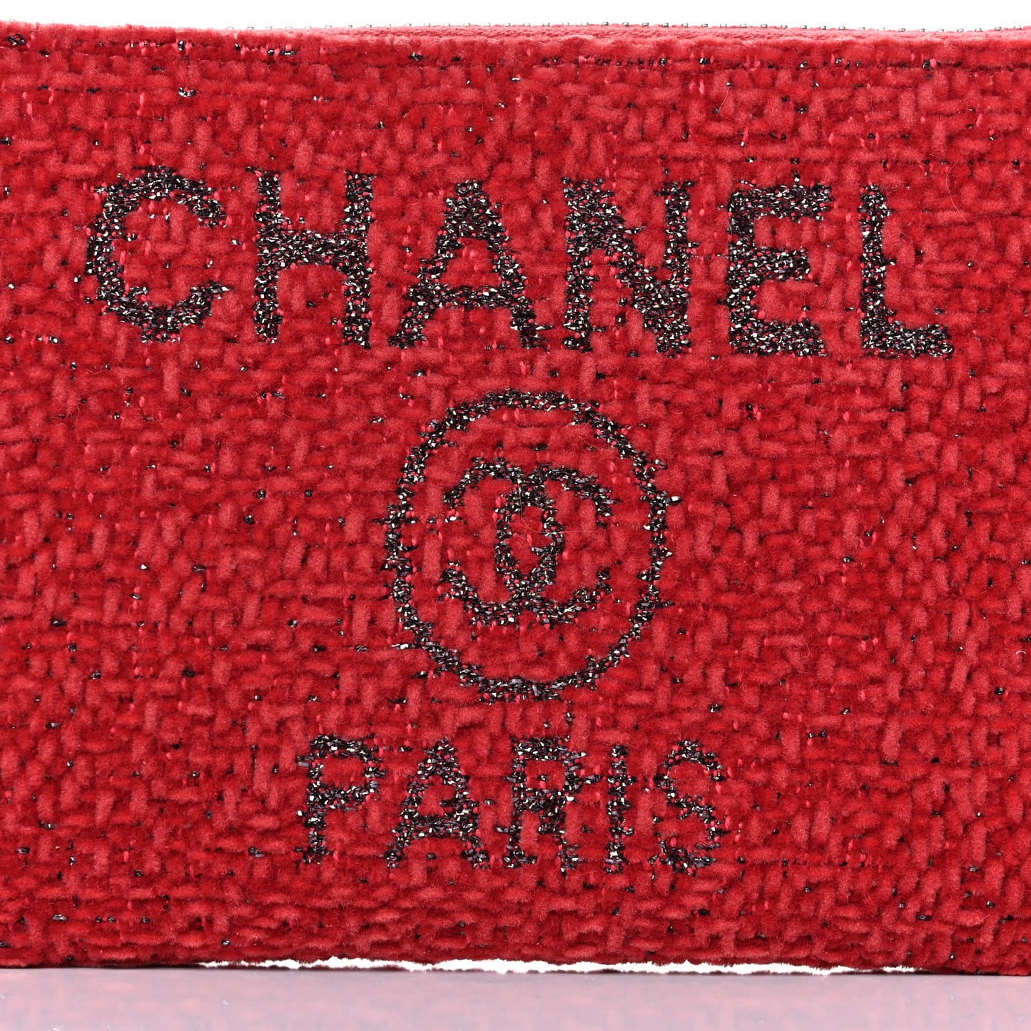 Lurex Boucle Deauville Cosmetic Pouch Red