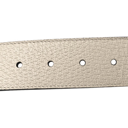 Gucci Textured Dollar Calfskin Bees And Stars Print Womens 40mm Belt 90 36 Mystic White Gold 3 of 5