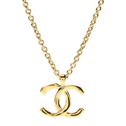 Chanel Metal Large CC Pendant Chain Necklace Gold 1 of 5