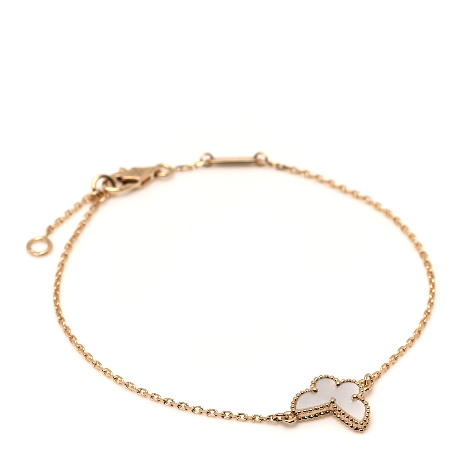 Van Cleef & Arpels 18K Yellow Gold Mother of Pearl Sweet Alhambra Butterfly Bracelet 1 of 6