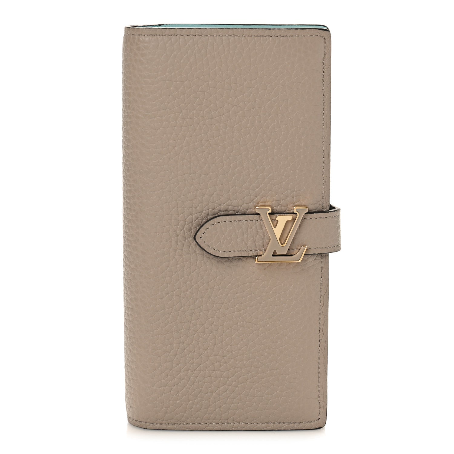 Louis Vuitton Taurillon LV Vertical Capucines Wallet Galet Aquamarine 1 of 8