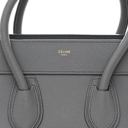 Celine Baby Drummed Calfskin Micro Luggage Kohl 9 of 11