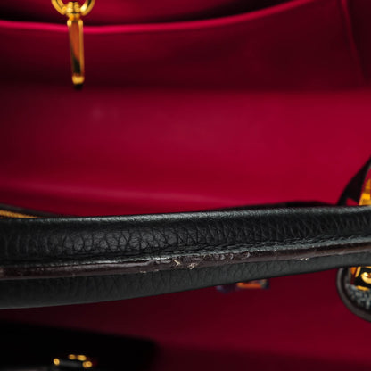 Louis Vuitton Taurillon Capucines MM Black 10 of 11
