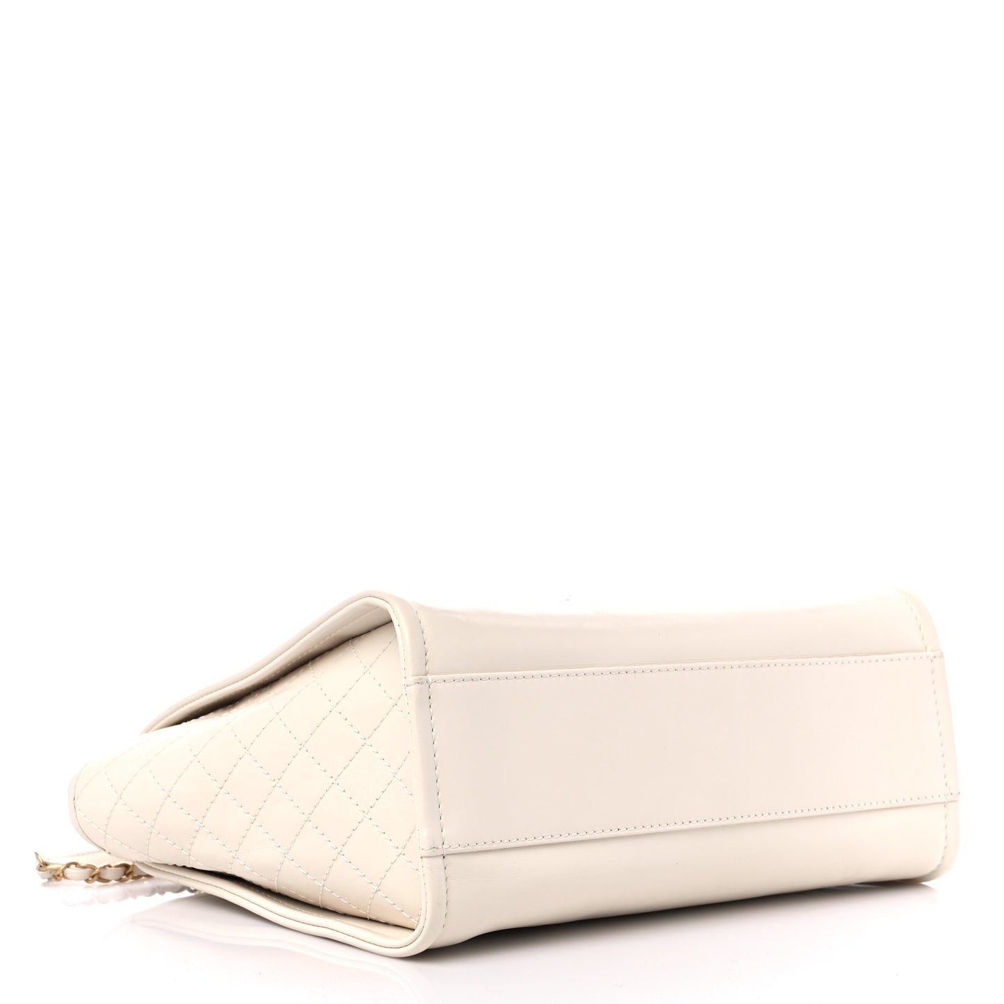 Aged Calfskin Small Charms Deauville Tote White