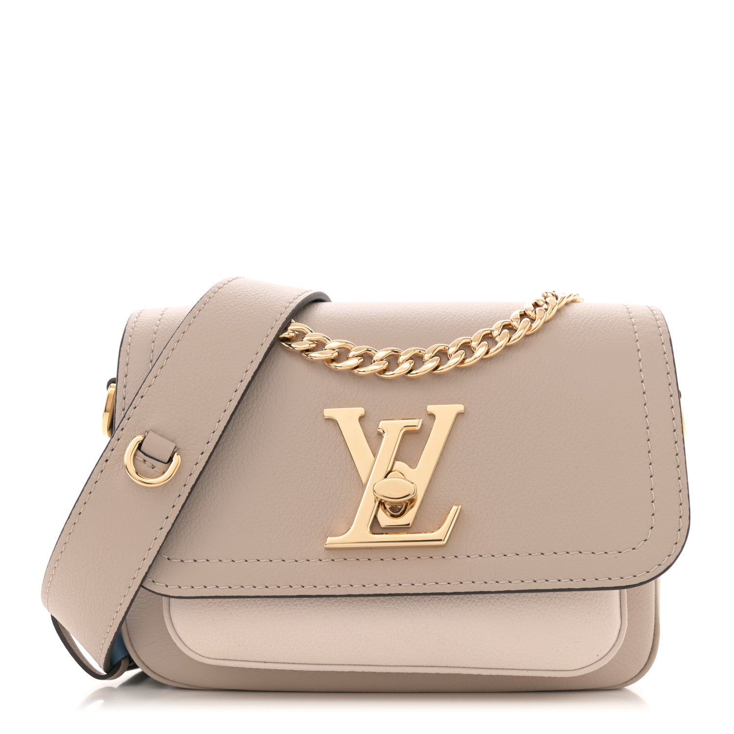 Louis Vuitton Grained Calfskin Lockme Tender Greige 1 of 9