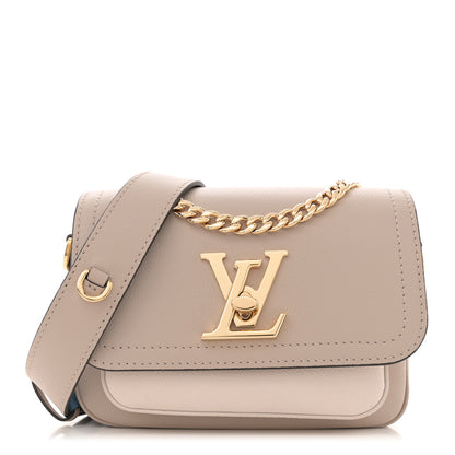 Louis Vuitton Grained Calfskin Lockme Tender Greige 1 of 9