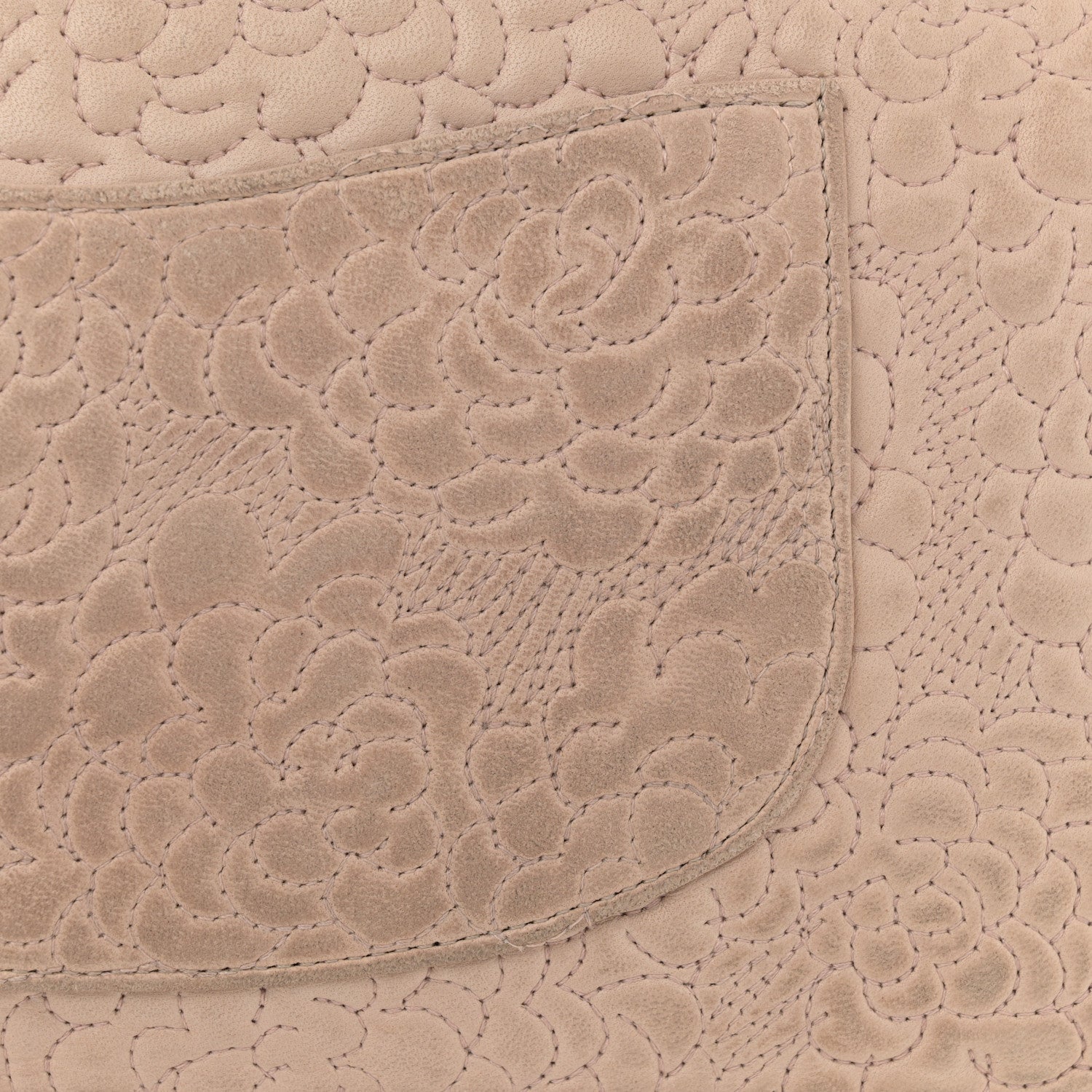 Chanel Lambskin Camellia Stitched Medium Double Flap Light Beige 16 of 16