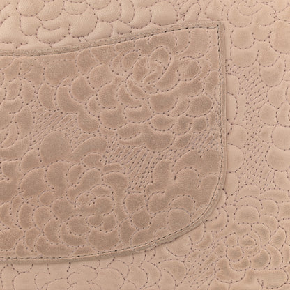 Chanel Lambskin Camellia Stitched Medium Double Flap Light Beige 16 of 16