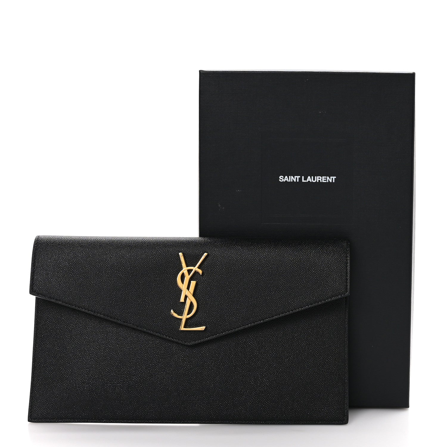 Saint Laurent SAINT LAURENT Grain De Poudre Monogram Uptown Pouch Black 8 of 8