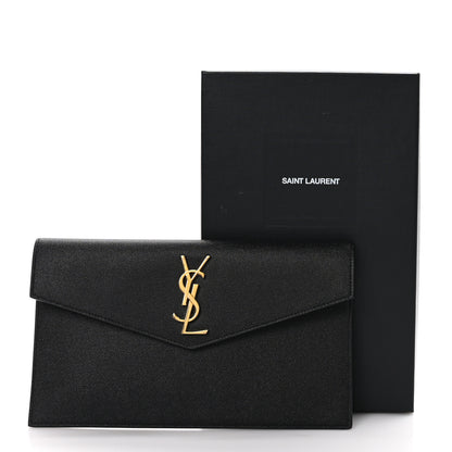Saint Laurent SAINT LAURENT Grain De Poudre Monogram Uptown Pouch Black 8 of 8