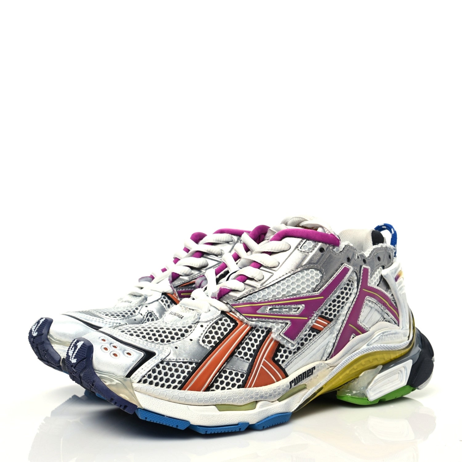 Balenciaga Mesh Rubber Mens Runner Sneakers 42 Multicolor 3 of 8