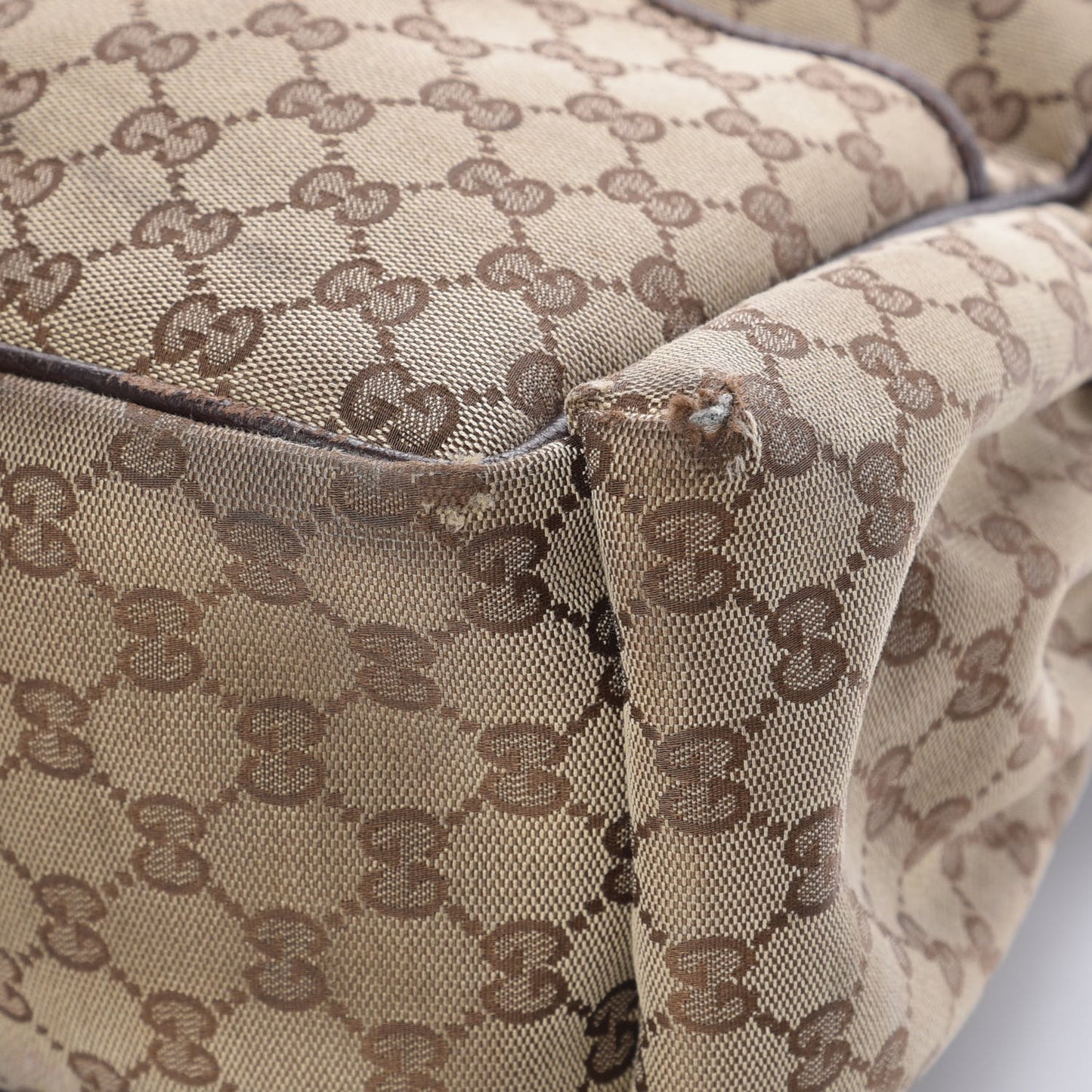 Monogram Natural Pigskin Large Diaper Bag Beige Ebony Cocoa Dark Chocolate