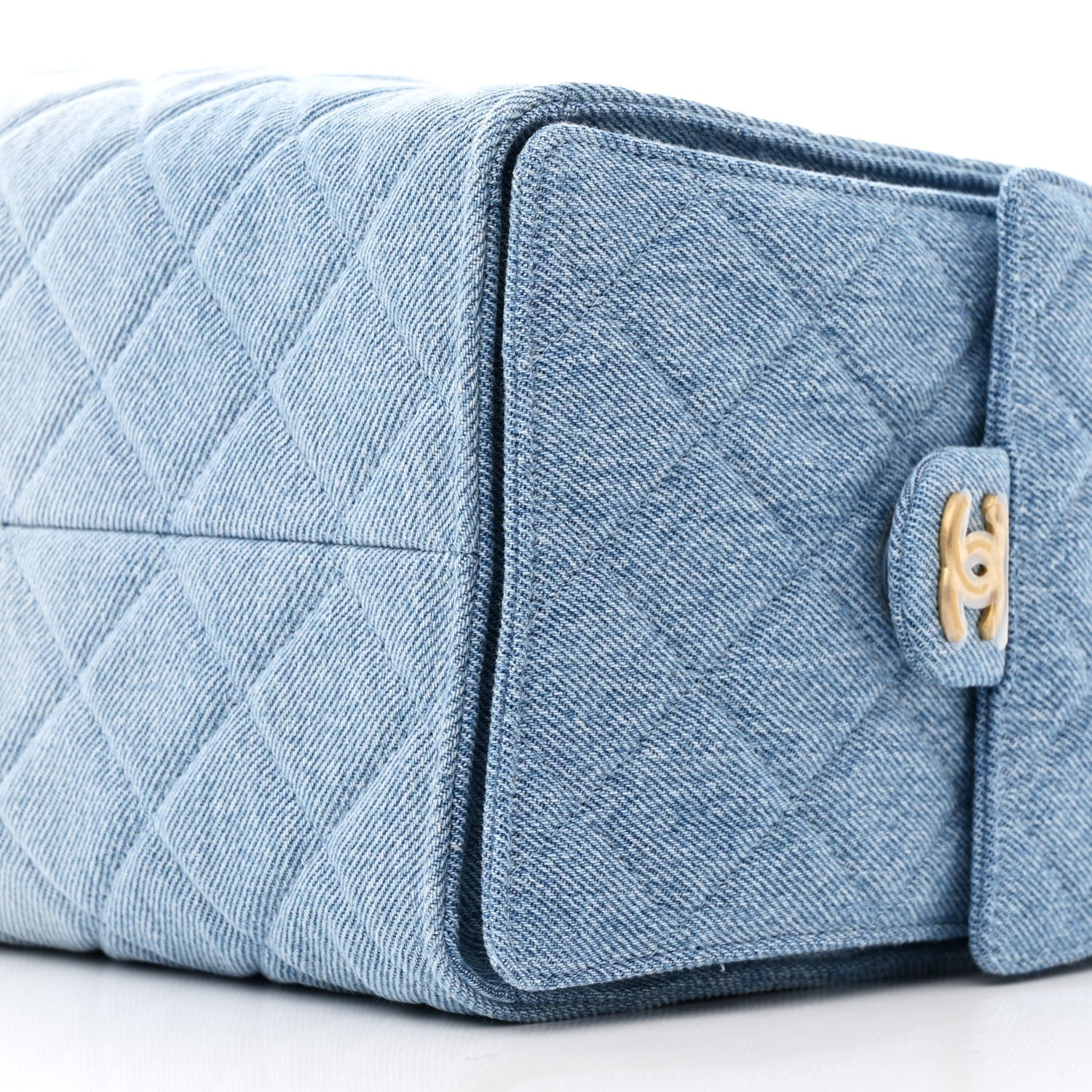 Chanel Washed Denim Quilted Medium Chanel 25 Handbag Blue 12 of 13