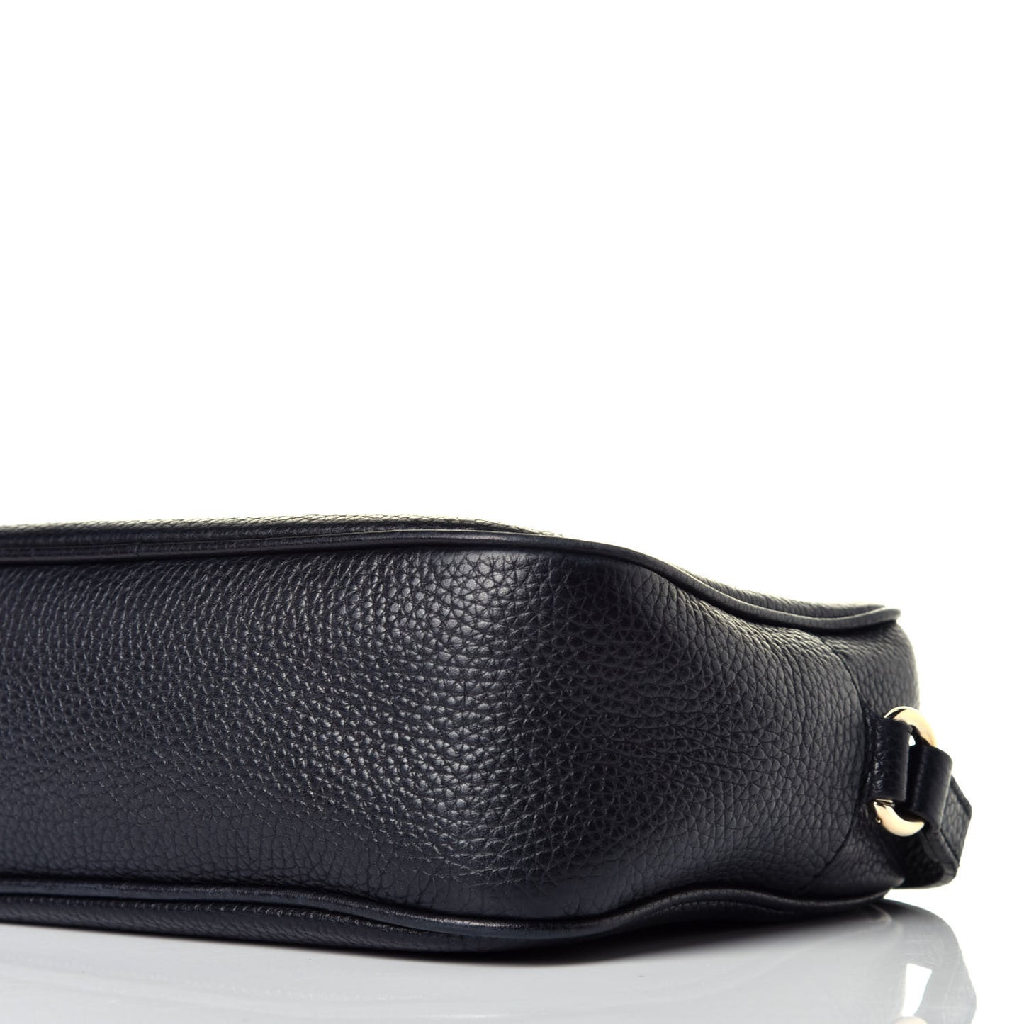 Pebbled Calfskin Small Soho Disco Bag Black