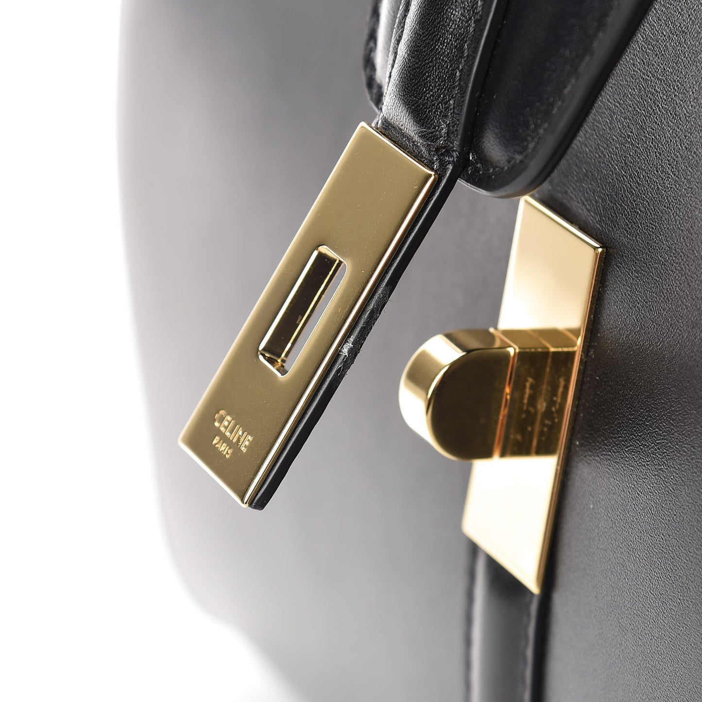 Satinated Calfskin Medium 16 Top Handle Bag Black