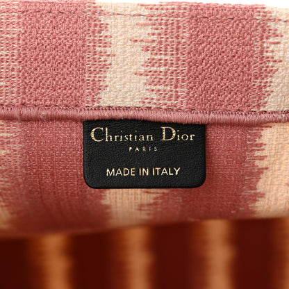 Christian Dior Canvas Embroidered Large Striped Book Tote Pink 6 of 12