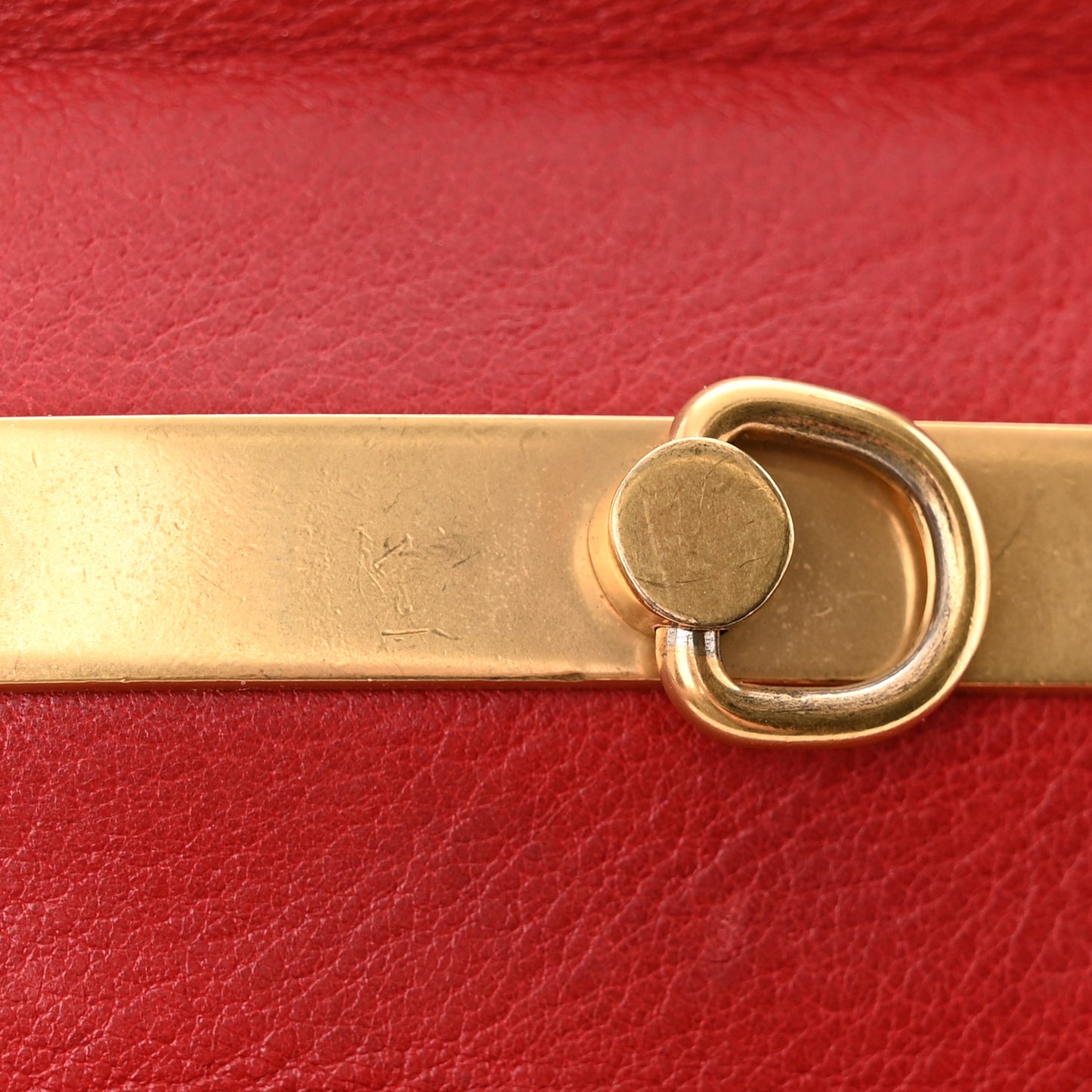 Calfskin Small Nile Bracelet Minaudiere Bag Dahlia Red