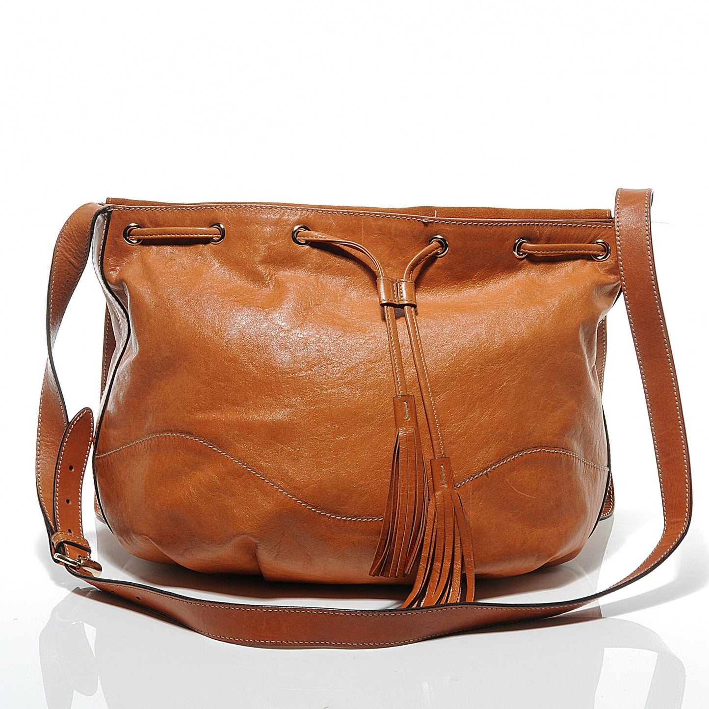 Calfskin Tattoo Heart Tribeca Messenger Bag Tan