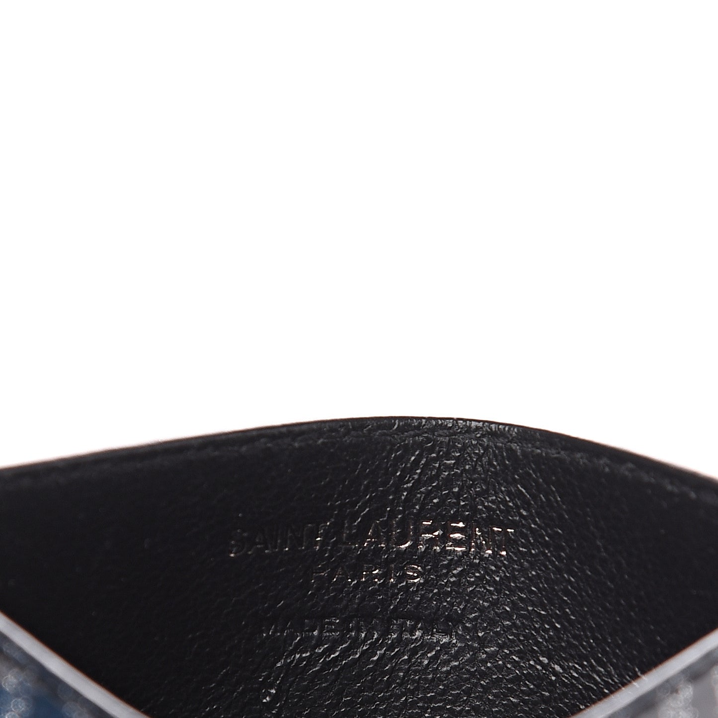Patent Glitter Striped Monogram Credit Card Case Black Silver