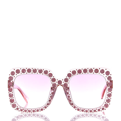 Gucci Crystal Square Frame Sunglasses GG0148S Pink 3 of 8