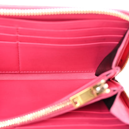 Saint Laurent Patent Grain De Poudre Classic Letters Zip Around Wallet Bubblegum 5 of 7