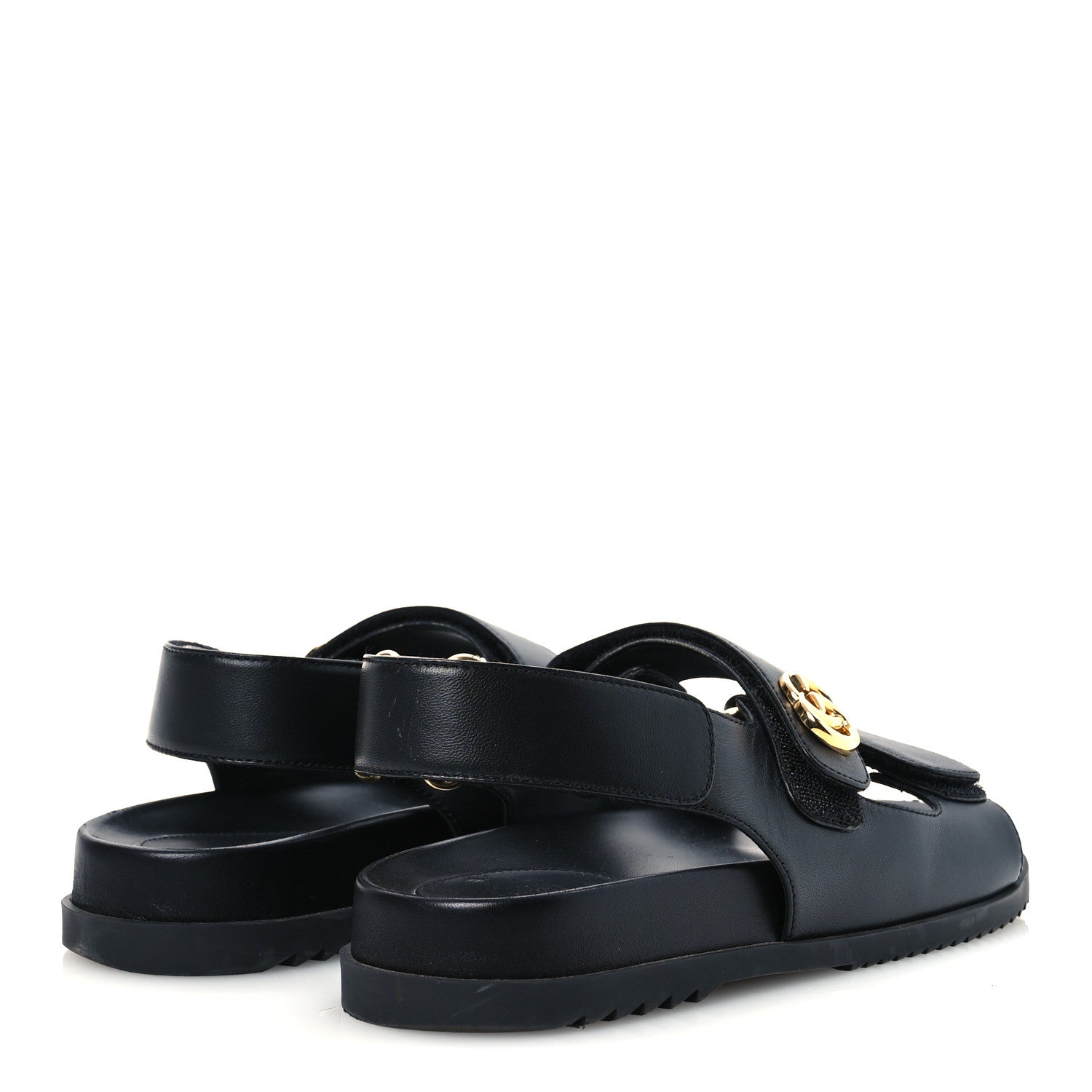 Gucci Calfskin Mini Double G Womens Isla Dad Sandals 37 Black 5 of 13