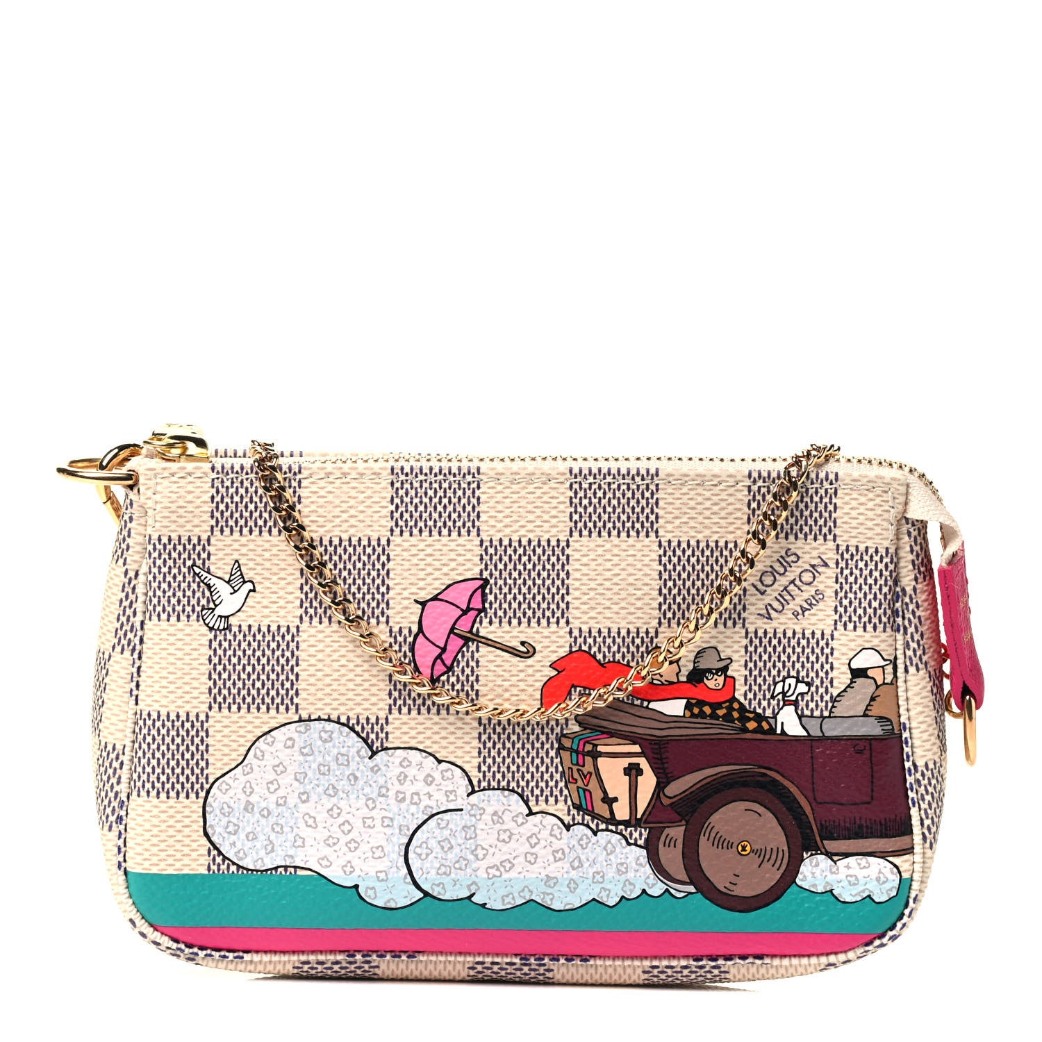 Louis Vuitton Damier Azur 2015 Christmas Animation Mini Pochette Accessories 1 of 4