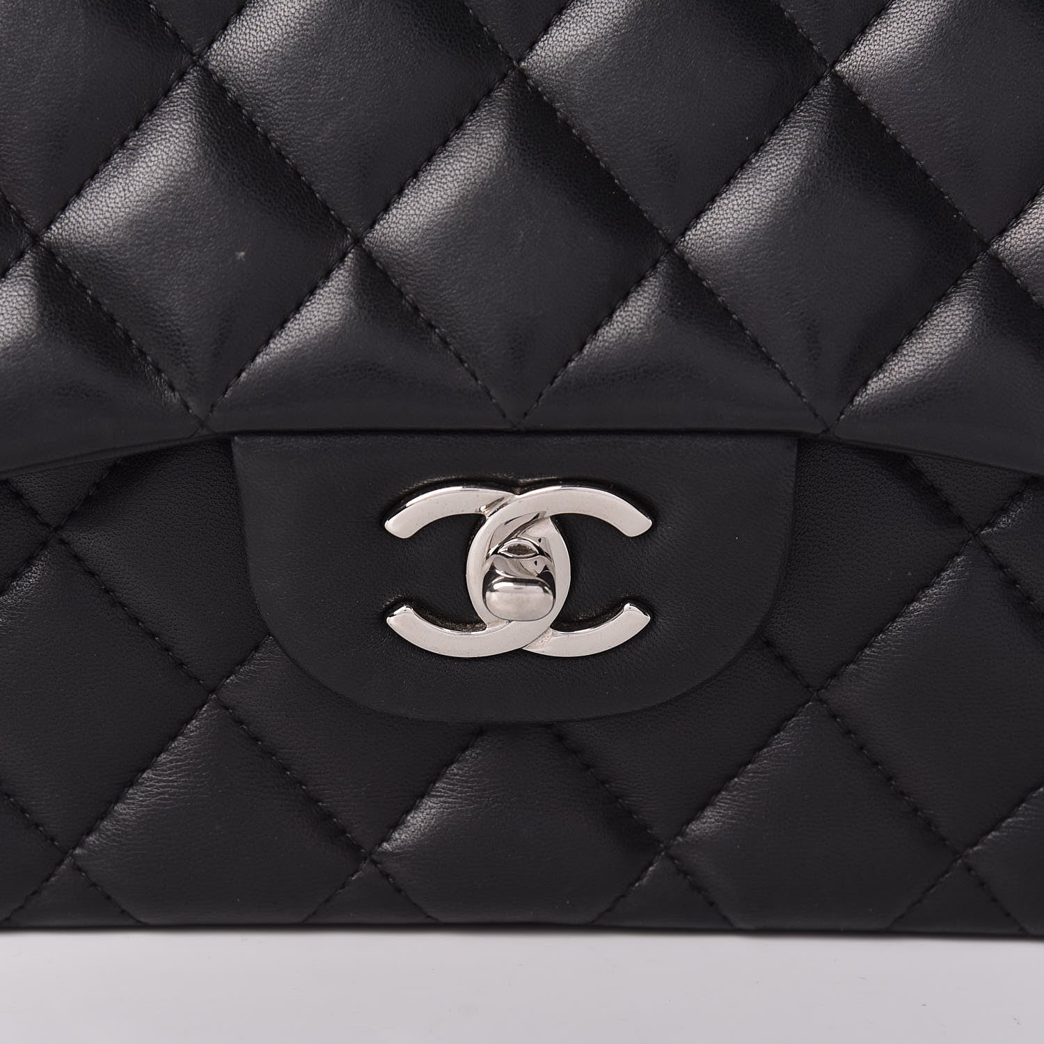 Chanel Lambskin Quilted Jumbo Double Flap Black 15 of 15