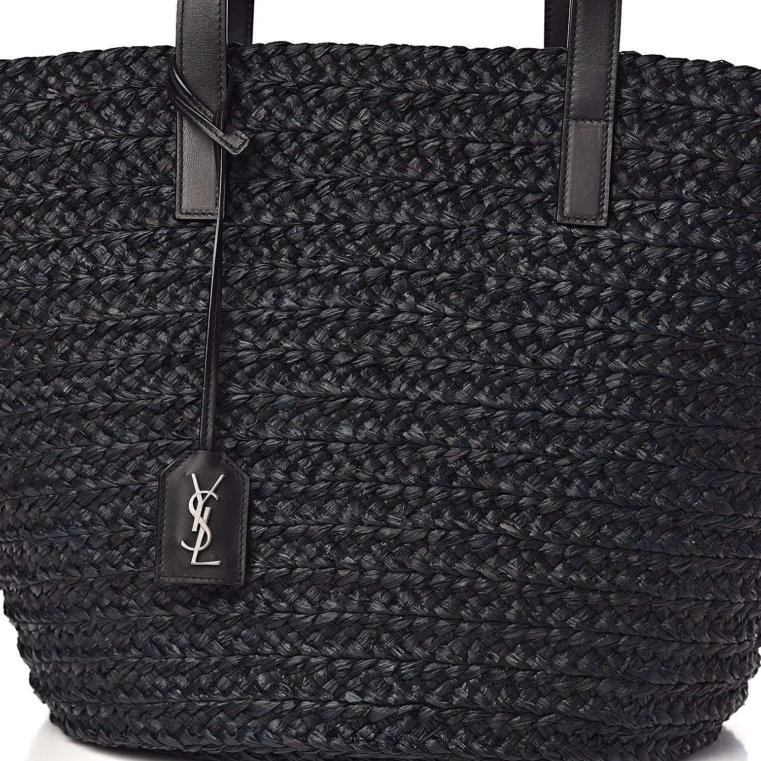 Saint Laurent Raffia Medium Panier Bag Black 7 of 9