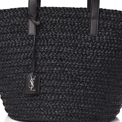 Saint Laurent Raffia Medium Panier Bag Black 7 of 9