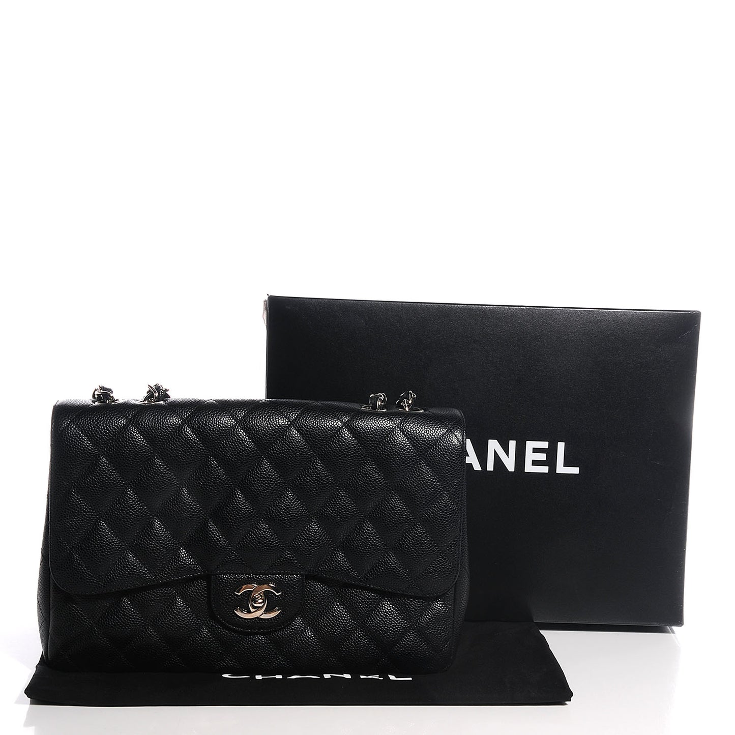 Caviar Jumbo Single Flap Black