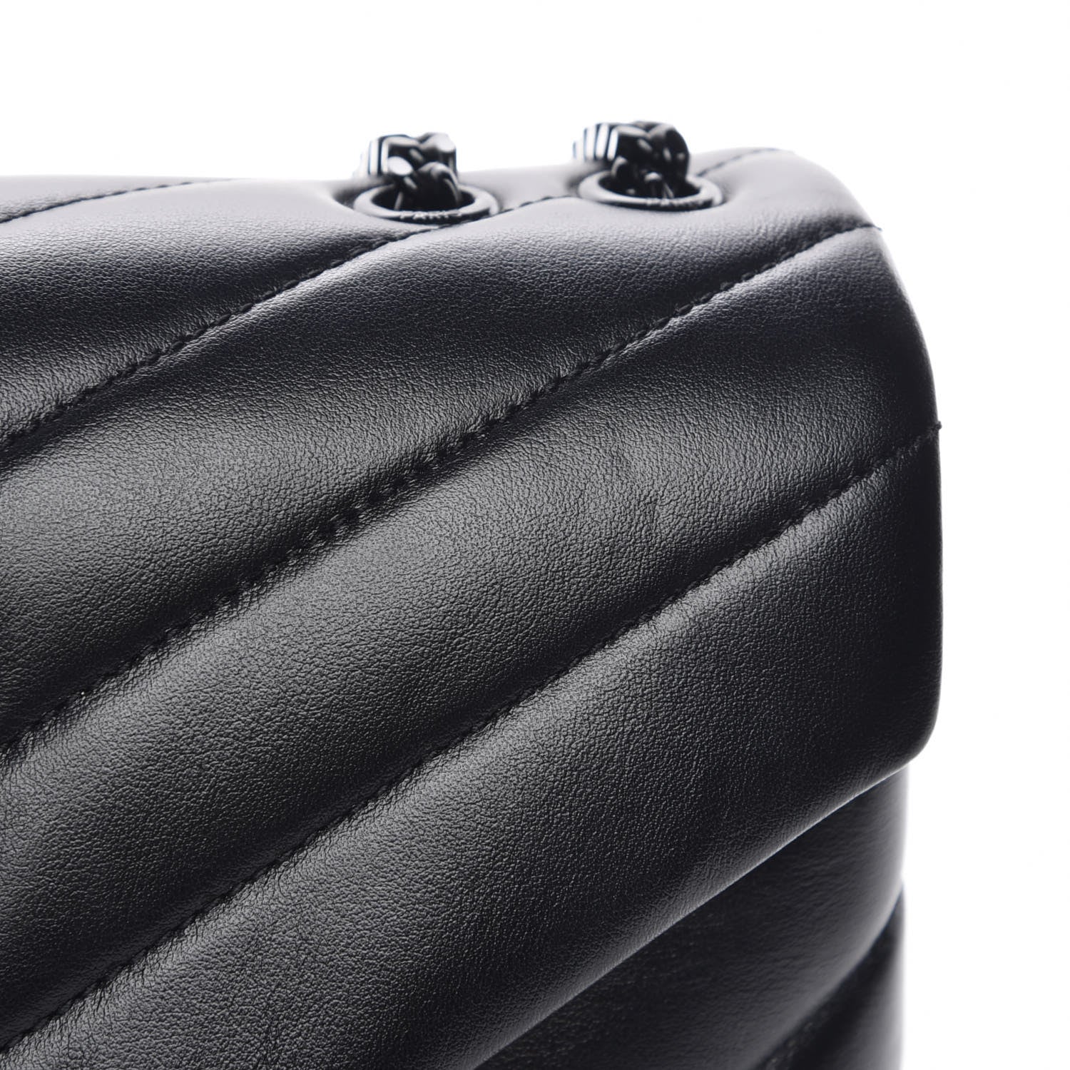 Saint Laurent Calfskin Y Quilted Monogram Small Loulou Chain Satchel Black 10 of 10