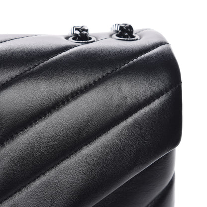Saint Laurent Calfskin Y Quilted Monogram Small Loulou Chain Satchel Black 10 of 10
