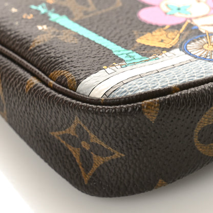 Louis Vuitton Monogram 2022 Christmas Animation Paris Mini Pochette Accessories Pink 14 of 17