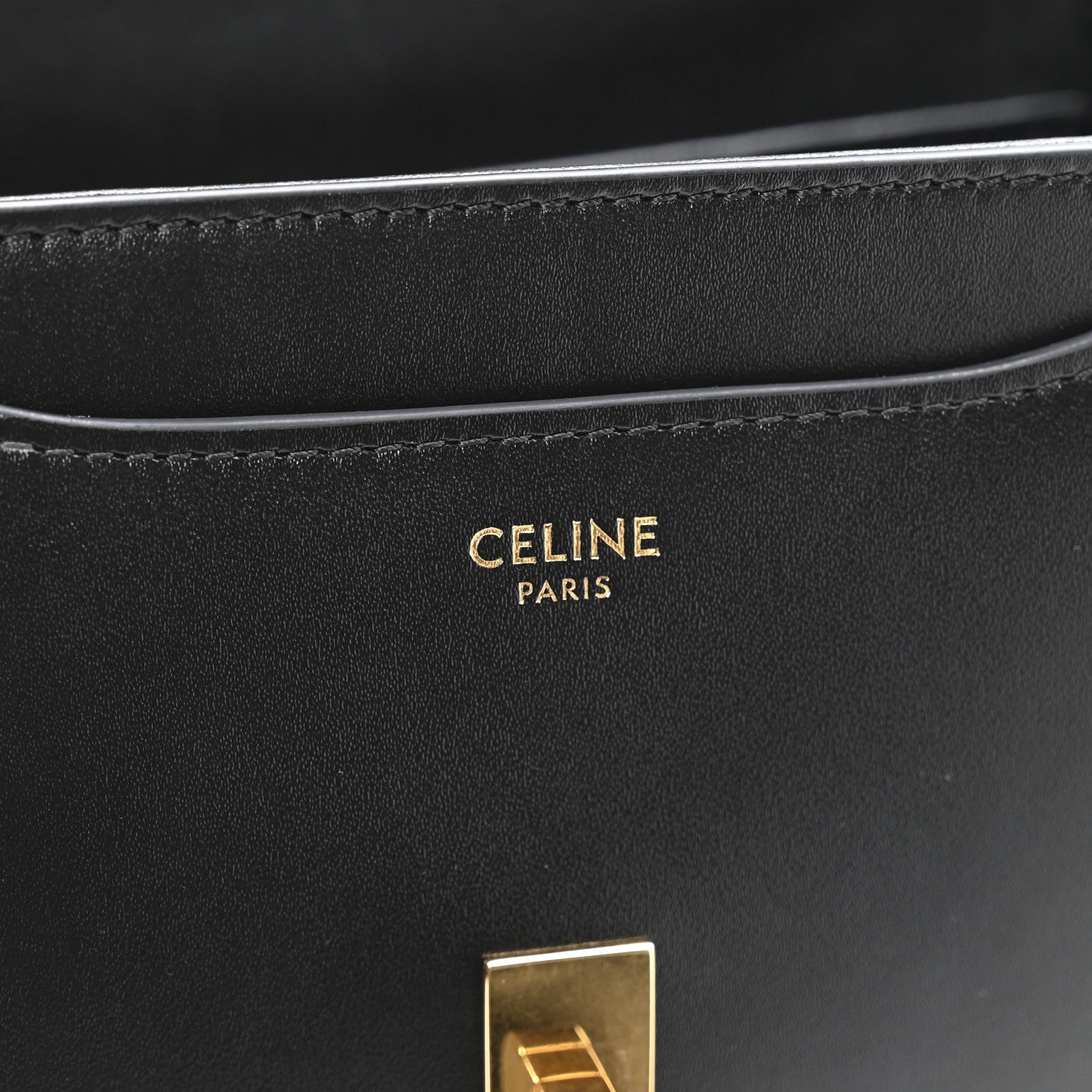 Celine Satinated Calfskin Mini 16 Top Handle Bag Black 6 of 11