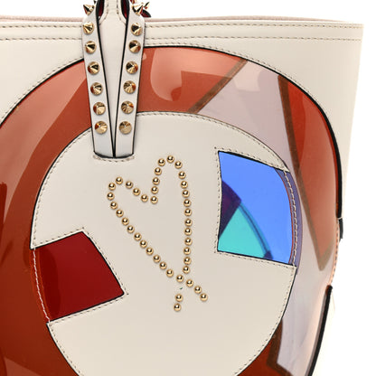 Christian Louboutin Calfskin PVC Love Spikes East West Cabata Tote Latte Multicolor 8 of 13