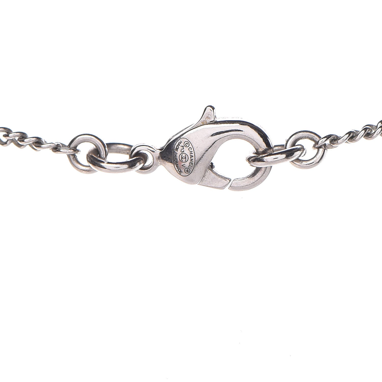 Chanel Crystal Timeless CC Necklace Silver 5 of 5