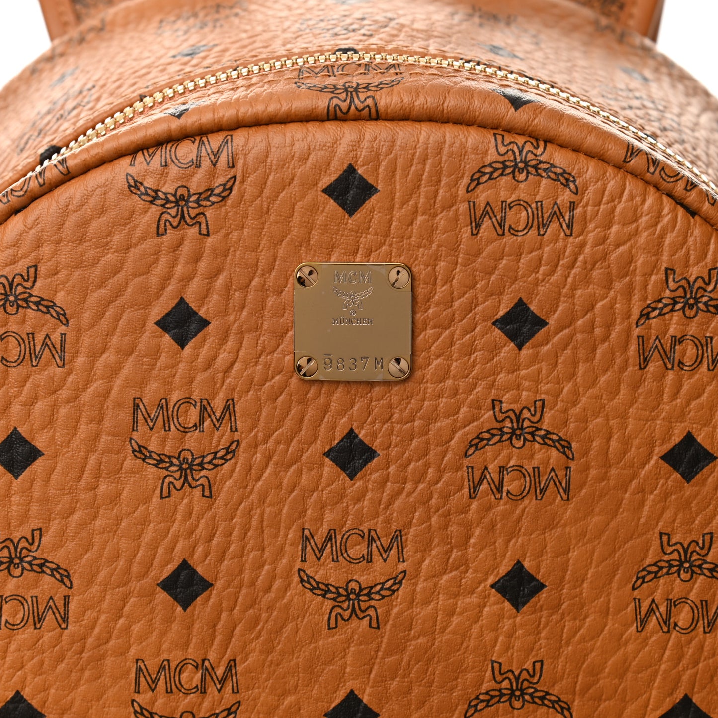 Visetos Medium Side Studs Stark Backpack Cognac