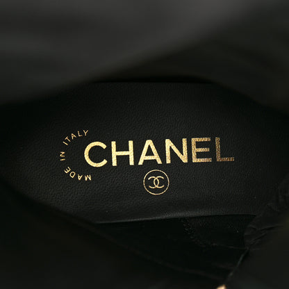 Chanel Laminated Goatskin High Boots 40 Gold 7 of 8