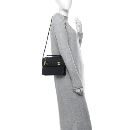 Chanel Lambskin Quilted Briefcase Satchel Black 2 of 10