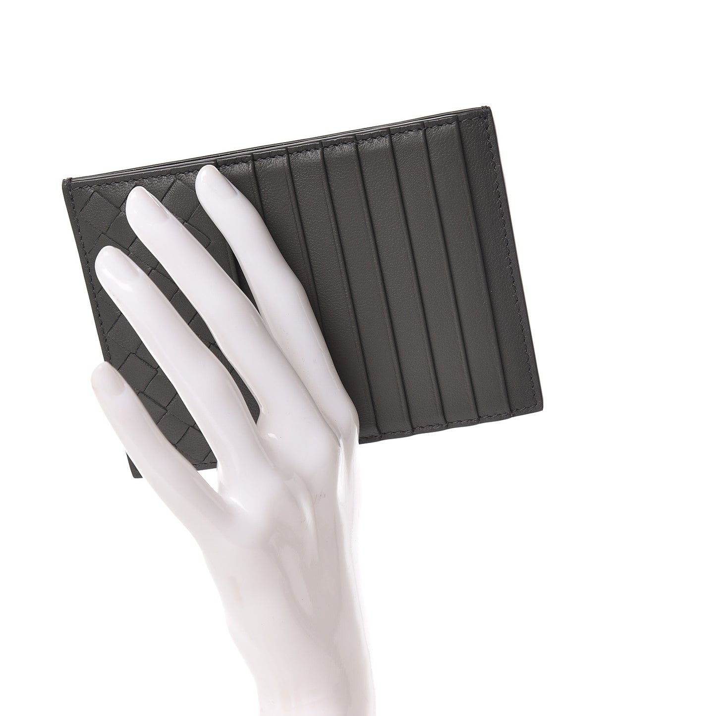 Nappa Intrecciato Card Case Light Graphite