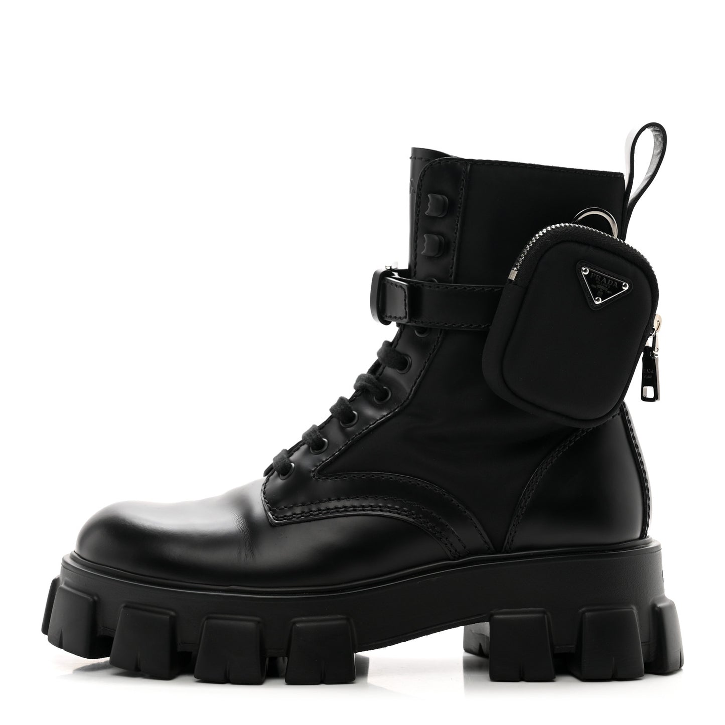 Spazzolato Rois Re-Nylon Metal Triangle Logo Mens Monolith Pouch Pocket 60mm Combat Boots 7.5 Black